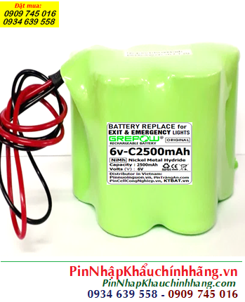 Pin sạc 6v-C2500mAh, Pin sạc NiMh 6v-C2500mAh, Pin GREPOW 6v-C2500mAh chính hãng 